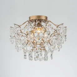 Glam Bloom Draped Crystal Accented Semi Flush Mount