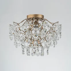 Glam Bloom Draped Crystal Accented Semi Flush Mount