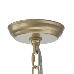 Glam Bloom Floral Crystal Accented Cage Pendant Light