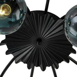 Glam Bloom 12-Light Blue Glass Bubble Semi Flush Chandelier