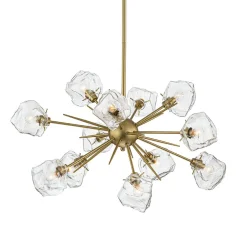Glam Brass 12-Light Frozen Ice Style Sputnik Chandelier