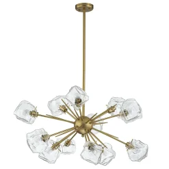 Glam Brass 12-Light Frozen Ice Style Sputnik Chandelier