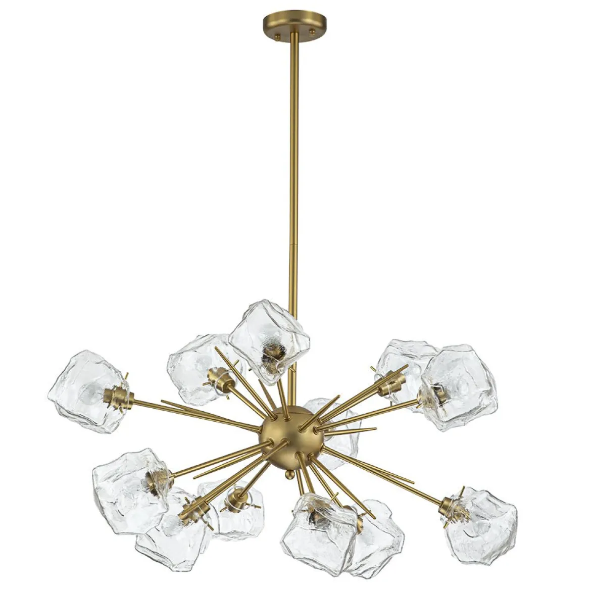Glam Brass 12-Light Frozen Ice Style Sputnik Chandelier