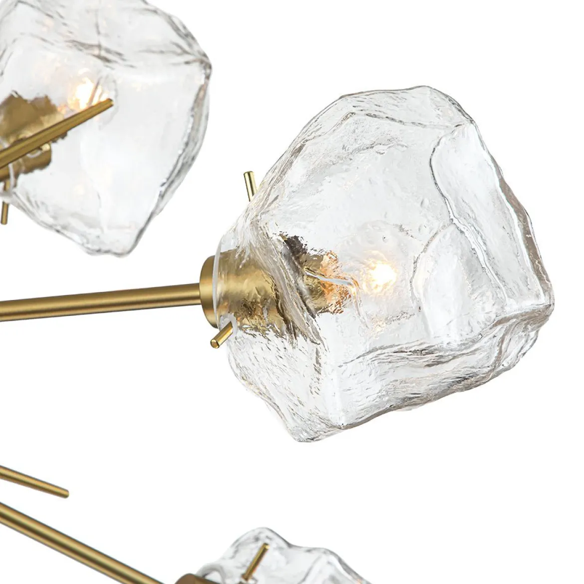 Glam Brass 12-Light Frozen Ice Style Sputnik Chandelier
