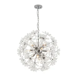 Glam Chrome Bloom Dandelion Crystal Sputnik Chandelier