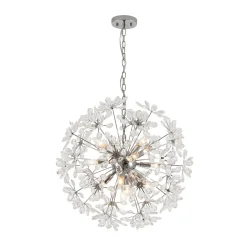 Glam Chrome Bloom Dandelion Crystal Sputnik Chandelier