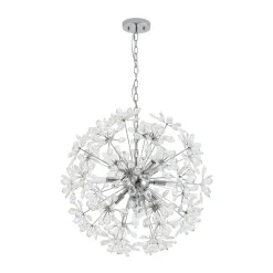 Glam Chrome Bloom Dandelion Crystal Sputnik Chandelier
