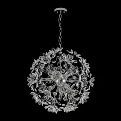 Glam Chrome Bloom Dandelion Crystal Sputnik Chandelier