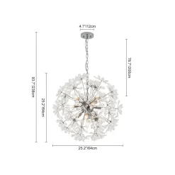 Glam Chrome Bloom Dandelion Crystal Sputnik Chandelier