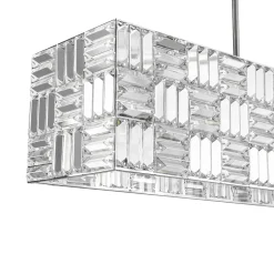 Glam Chrome Dazzle Crystal Rectangle Cage Island Chandelier