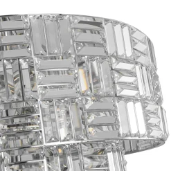 Glam Chrome Spark Cut Crystal Tiered Round Chandelier
