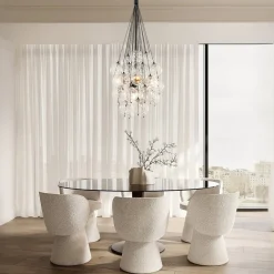 Glam Cluster Textured Water Glass Globe Bubble Chandelier
