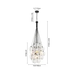 Glam Cluster Textured Water Glass Globe Bubble Chandelier