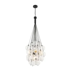 Glam Cluster Textured Water Glass Globe Bubble Chandelier