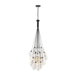Glam Cluster Textured Water Glass Globe Bubble Chandelier