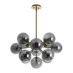 Glam Dark Pearl Sputnik Smoked Glass Bubble Chandelier Light Fixture