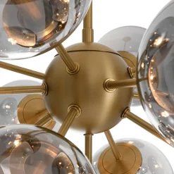Glam Dark Pearl Sputnik Smoked Glass Bubble Chandelier Light Fixture