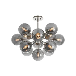 Glam Dark Pearl Sputnik Smoked Glass Bubble Chandelier Light Fixture