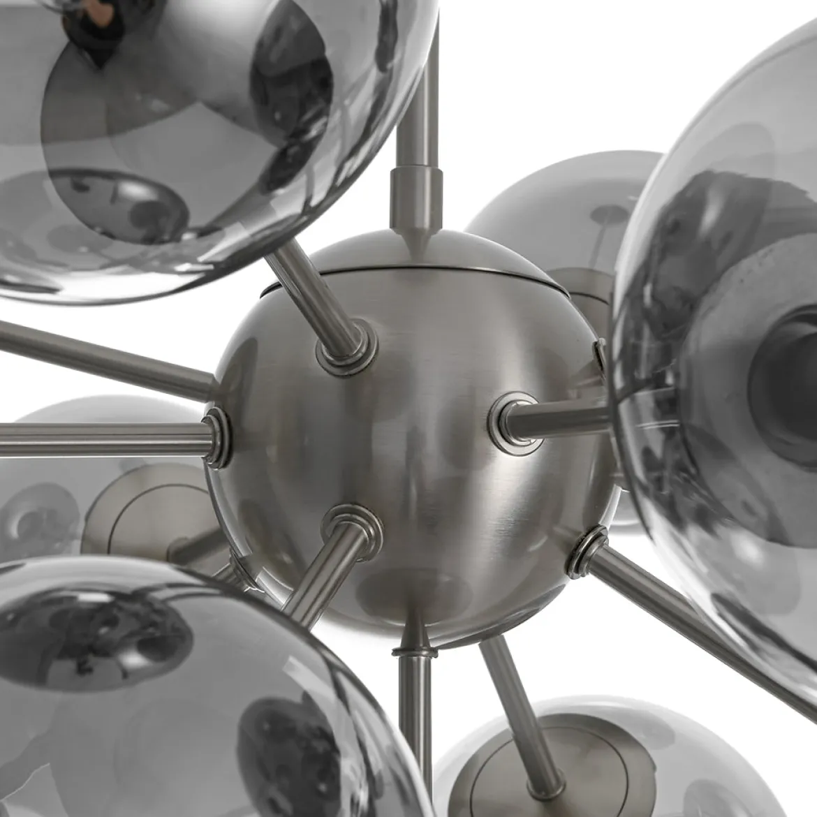 Glam Dark Pearl Sputnik Smoked Glass Bubble Chandelier Light Fixture