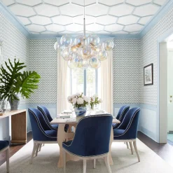Glam Iridescent Glass Globe Cluster Bubble Chandelier