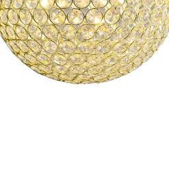 Glam Jewel Polished Gold Crystal Globe Chandelier