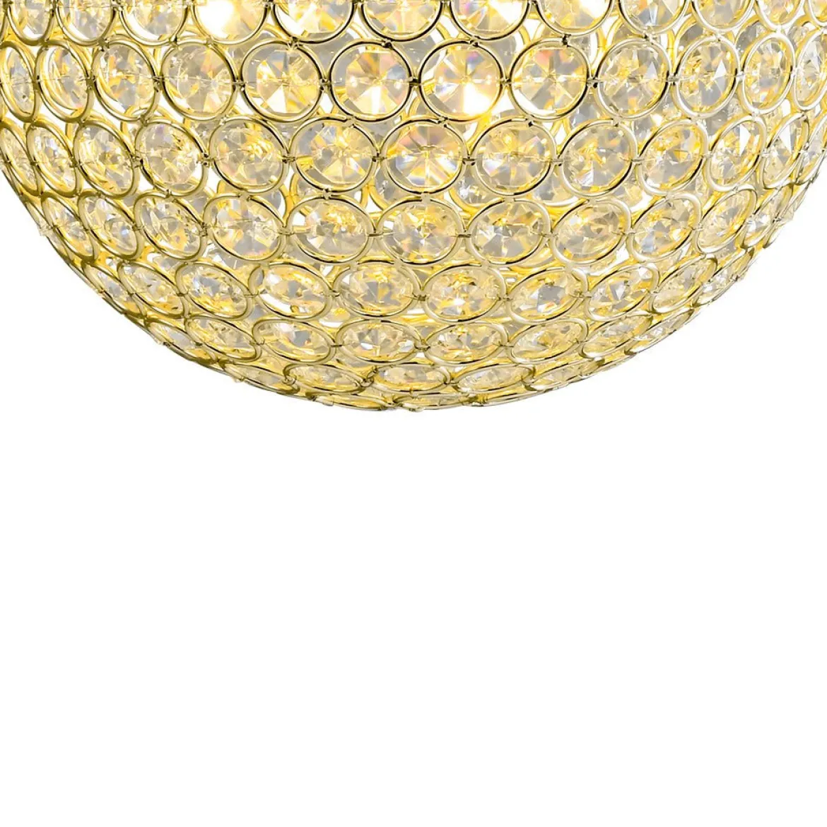 Glam Jewel Polished Gold Crystal Globe Chandelier