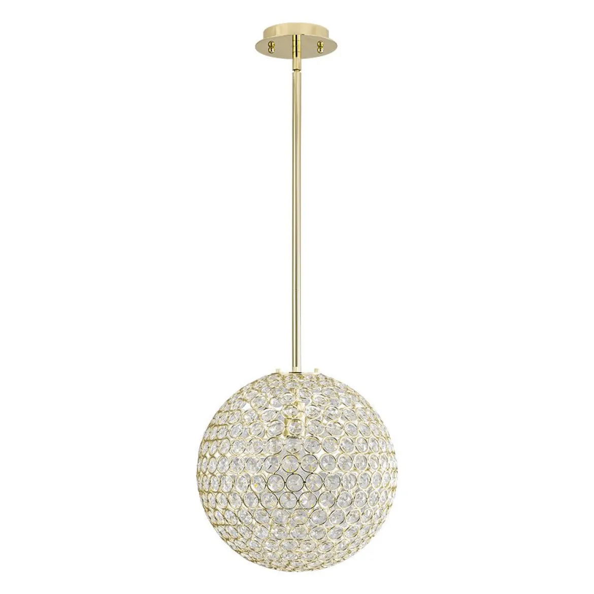 Glam Jewel Polished Gold Crystal Globe Chandelier