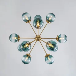 Glam 12-light Blue Glass Globe Sputnik Bubble Chandelier