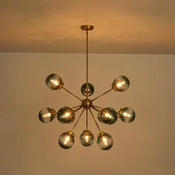Glam 12-light Blue Glass Globe Sputnik Bubble Chandelier