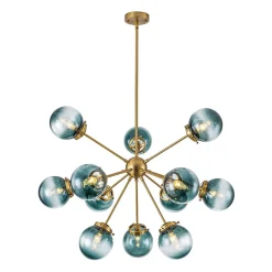 Glam 12-light Blue Glass Globe Sputnik Bubble Chandelier