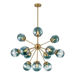 Glam 12-light Blue Glass Globe Sputnik Bubble Chandelier