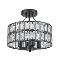 Glam 4-Light Drum Crystal Ceiling Light