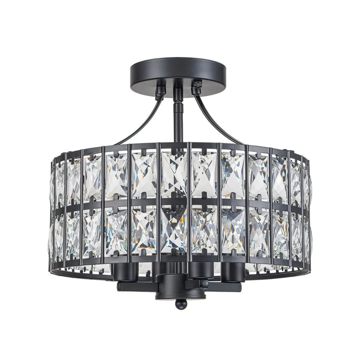 Glam 4-Light Drum Crystal Ceiling Light