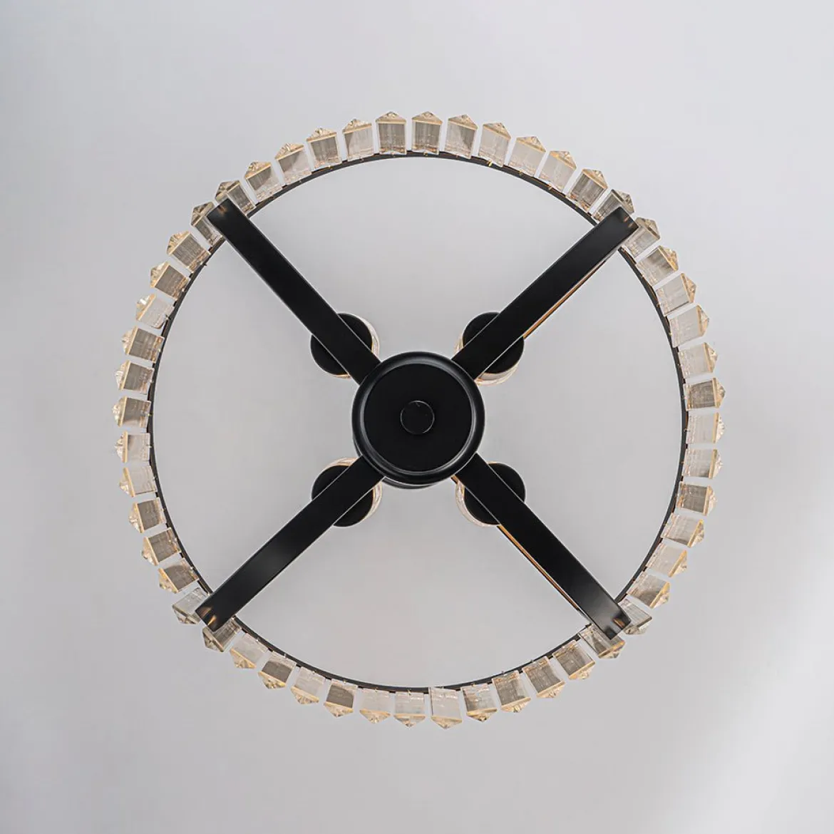 Glam 4-Light Faceted Crystal Round Cage Pendant