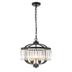 Glam 4-Light Faceted Crystal Round Cage Pendant