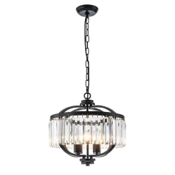 Glam 4-Light Faceted Crystal Round Cage Pendant