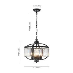Glam 4-Light Faceted Crystal Round Cage Pendant