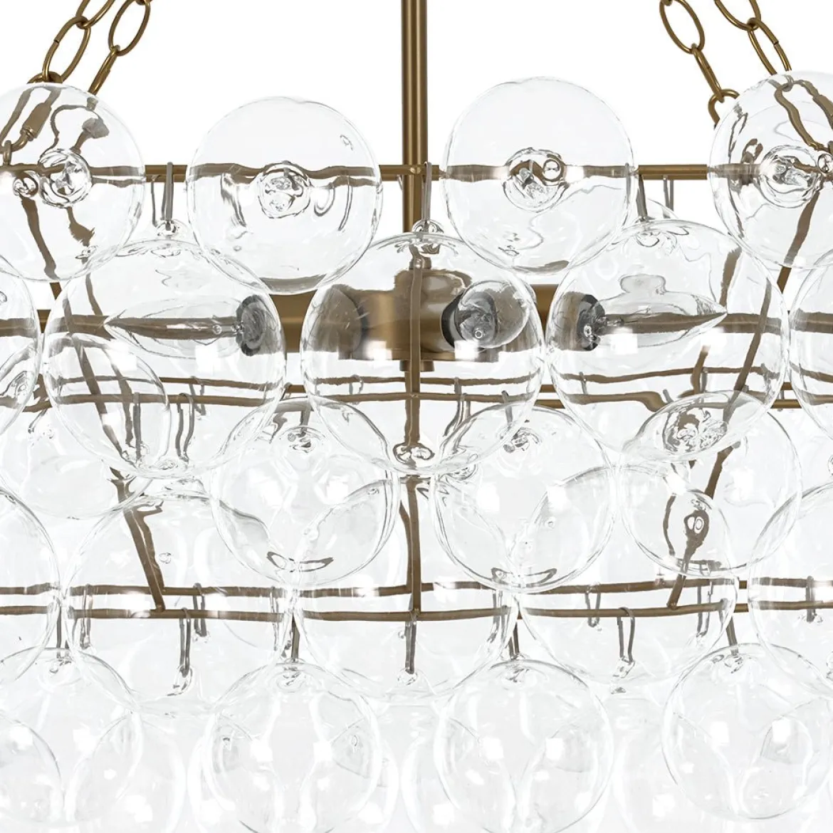 Glam 8-Light Tiered Clear Glass Bubble Island Chandelier