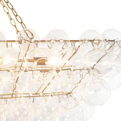 Glam 8-Light Tiered Clear Glass Bubble Island Chandelier