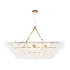 Glam 8-Light Tiered Clear Glass Bubble Island Chandelier