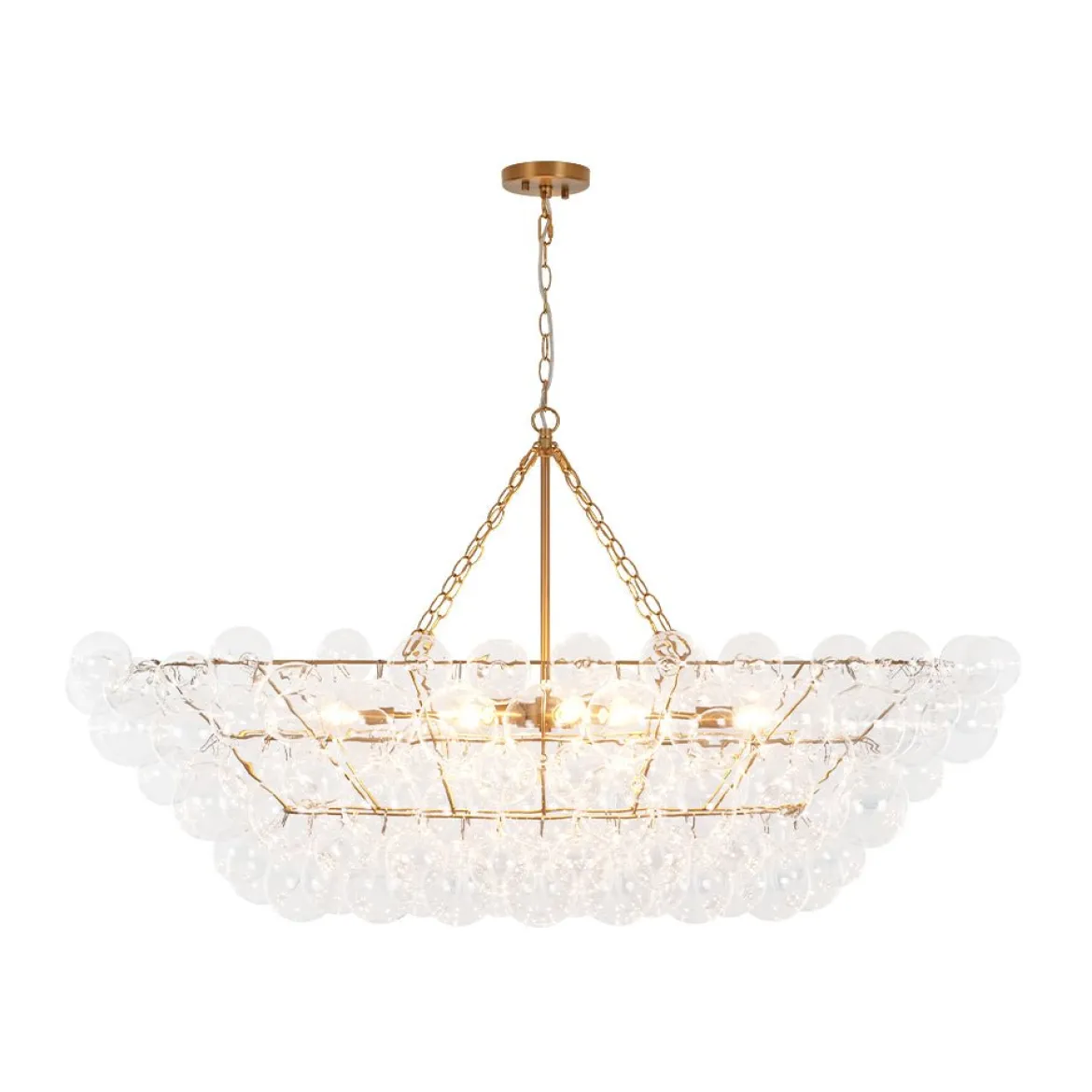 Glam 8-Light Tiered Clear Glass Bubble Island Chandelier