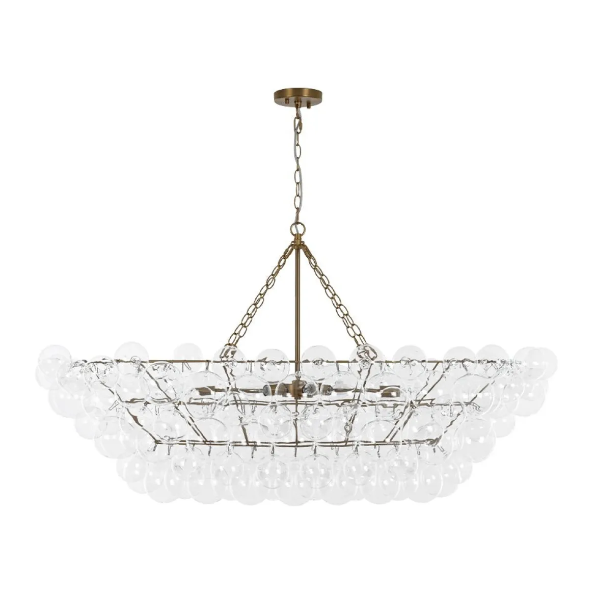 Glam 8-Light Tiered Clear Glass Bubble Island Chandelier