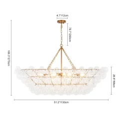 Glam 8-Light Tiered Clear Glass Bubble Island Chandelier