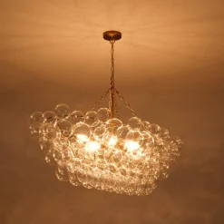Glam 8-Light Tiered Clear Glass Bubble Island Chandelier