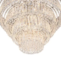 Glam Luxe Chrome 5-Tier Crystal Round Chandelier