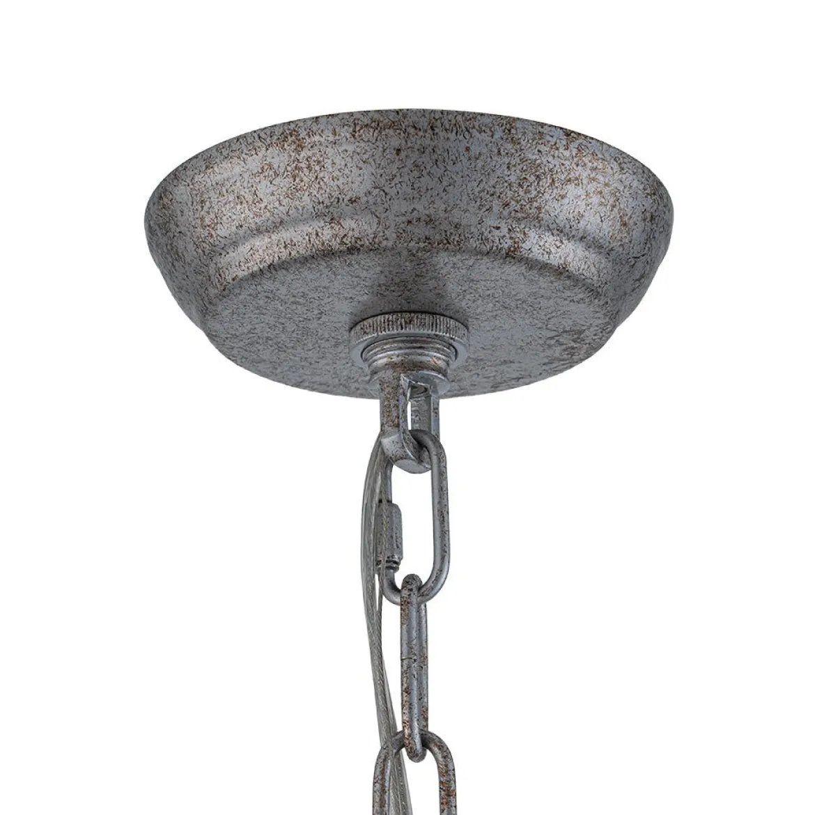 Glam Shabby Chic Crystal Globe Chandelier Distressed Silver