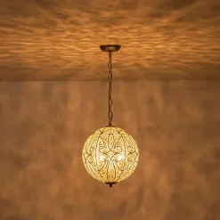 Glam Shabby Chic Crystal Globe Chandelier Distressed Silver