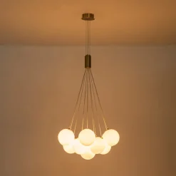 Glam Shine Opal Glass Globe Cluster Bubble Chandelier
