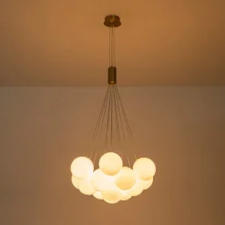 Glam Shine Opal Glass Globe Cluster Bubble Chandelier