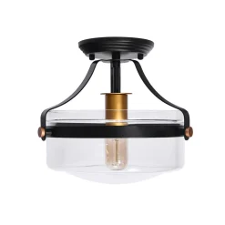 Glass Lantern Semi Flush Mount